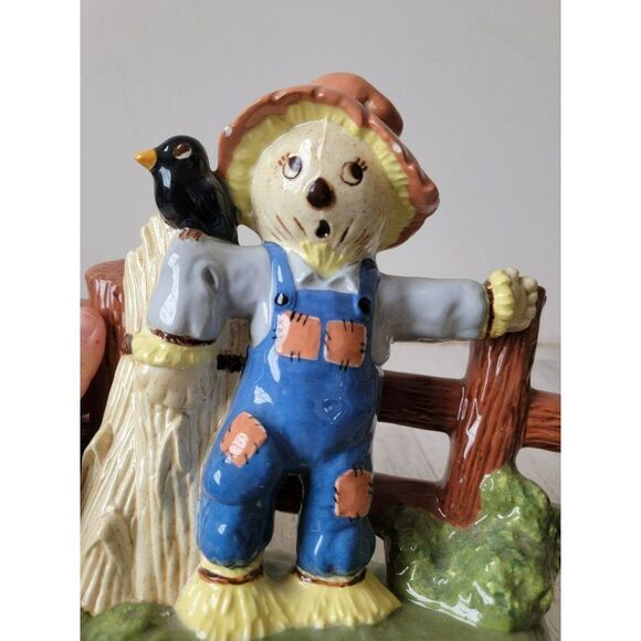 Ceramic scarecrow Harvest Farm Decor fall crow Halloween - Picture 3 of 8